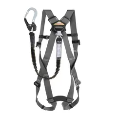 新品 トーヨーセフティー(TOYO SAFETY) カルハーネス フルハーネス型ランヤードセット 新規格品 伸縮式シングルランヤード Lサイズ モスグレー No.FGH-16L-GY