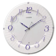 リズム(RHYTHM) シチズン 掛け時計 電波時計 アナログ 連続秒針 インテリア 紫 Φ33x4.9cm 8MY537-012 [パープル]