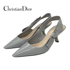 クリスチャンディオール CHRISTIAN DIOR JADIOR パンプス 靴 シューズ パテント グレー スリングバック