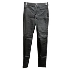 【ザラ ZARA】 コーティング ストレッチスキニーパンツ M 黒 ブラック レディース