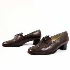 日本製◎【AquaScutum】アクアスキュータム レザー ローファー パンプス 909 5907 OFLONDON レースアップ 大人スタイル おしゃれ こなれ感 高級感 大人コーデ レディース ダーク ブラウン 23cm /M41629HHのサムネイル