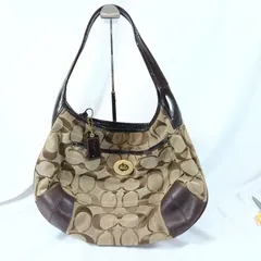 COACH コーチ シグネチャー ショルダーバッグ ターンロック 茶 11601