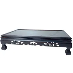 木製 花台 透かし彫り 飾り台 置台 盆栽台 香炉台 インテリア 和室 置物台 中古