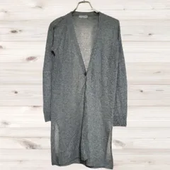 A1115 アーヴェヴェスタンダード a.v.v standard カーディガン 長袖 (M) グレー 無地 Vネック