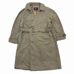 バーバリー メンズ トレンチコート メンズ L相当 カーキ ベージュ 裏ノバチェック ビンテージ 80s イングランド製 古着らしいヤレ感