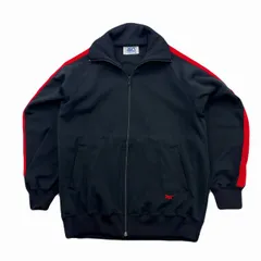 アシックス トラックジャケット メンズ M ブラック レッド 80s ビンテージ ジャージ