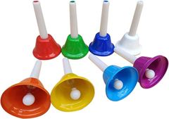 Asdays Music Bells, Handbells, Percussion Instrument, Colorful, Handheld, 8-Note Set