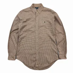 ラルフローレン 長袖シャツ メンズ S ブラウン チェック カスタムフィット 定番 合わせやすい一枚 きれいめ