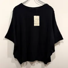 新品未使用 イェッカ ヴェッカ 5分袖ボートネックニット セーター プルオーバー ドルマンスリーブ  ブラック フリーサイズ【送料込み】