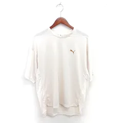 プーマ PUMA 国内正規品 Ｔシャツ カットソー スポーツウェア 丸首 ロゴプリント メッシュ 半袖 Ｓ ベージュ 薄茶 /TT16