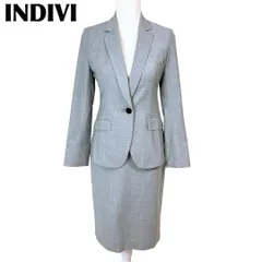 【美品】INDIVI スカートセットアップ スーツ 36/38 グレー　春夏