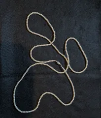 ベビーパール国産貝パールロングネックレス4ミリ玉120センチシルバークラスプ仕様