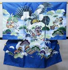 お宮参り 産着 男児 男の子 のしめ 合繊 金刺繍 綸子地 濃紺色 祝着 一つ身 お宮参り 産着 男児 男の子 のしめ 合繊 金刺繍 綸子地 紺色 祝着