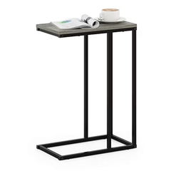 サイドテーブル　フレンチオークグレー ソファサイドテーブル U字型 | ビンテージスタイル、スリーブベース、組立不要 25％OFF