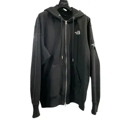 ♪3839 THE NORTH FACE ザノースフェイス パーカー 長袖  長袖 パーカー NT12335 スクエア ロゴ フル ジップ 中古美品 2XLサイズ