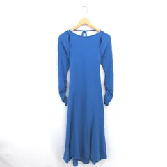 カーサフライン CASA FLINE ワンピース フレア ロング プルオーバー 背開き 長袖 F 青 ブルー /TT