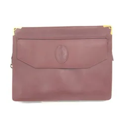 【Cartier】カルティエ　マストライン　セカンドバッグ　クラッチバッグ　マストライン　赤茶　レザー