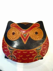 コインケース　革製　フクロウ