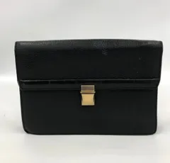 【dunhill】ダンヒル　セカンドバッグ　クラッチバッグ　黒　ブラック　金具ゴールド　ギャラカード付き