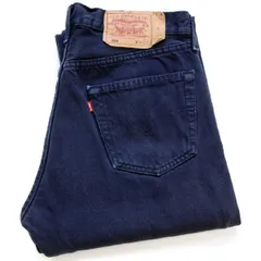 90s 英国製 Levi'sリーバイス 501 後染め カラーデニムパンツ 濃紺 W34 L32★ユーロ オールド ビンテージ ジーンズ ストレート