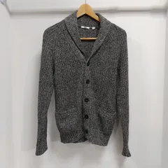 ks132◆UNIQLO ユニクロ カーディガン ニットカーディガン メンズ Sサイズ  羊毛混合 グレー 前面にポケット付き。