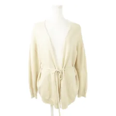 ローリーズファーム LOWRYS FARM カーディガン ニット トッパー 長袖 リボン ウエストマーク F ベージュ /AO14