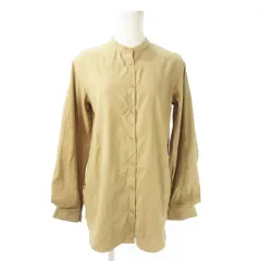 リシェグラマー Riche glamour シャツ ブラウス バンドカラー 長袖 袖タック ボリューム袖 Ｍ ベージュ /AO17