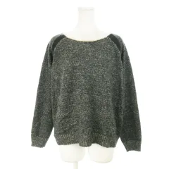 スウィルデンズ SWILDENS XXX ニット セーター ラウンドネック 長袖 モヘヤ混 ラグラン 切替編み ミックスカラー S グレー /AH7