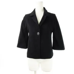 ボールジー BALLSEY トゥモローランド ジャケット テーラード 七分袖 シングル ストレッチ シャリ感 カジュアル 38 黒 ブラック /CK4