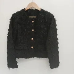 ブラック ゴールドボタン ツイード ジャケット