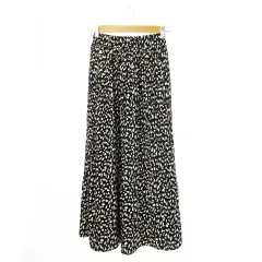 クラシカルエルフ CLASSICAL ELF スカート プリーツ ギャザー ロング マキシ イレギュラードット 総柄 M-L 黒 ブラック /CK20