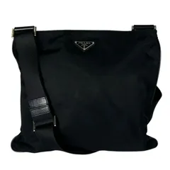PRADA プラダ ショルダーバッグ ナイロン/レザー ブラック メンズ 三角ロゴ【中古】【送料無料】