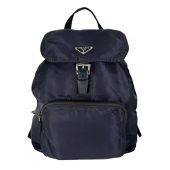 美品 PRADA プラダ B4650 リュック・デイパック ネイビー レディース トライアングルロゴ【中古】【送料無料】