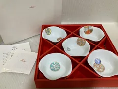 深川製磁 寿赤絵 小皿揃え 5枚