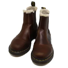 ドクターマーチン　レオノーレ チェルシーブーツ　2976 Leonore CHELSEA BOOTS　サイドゴア　ボア　ブラウン　レザー　UK5