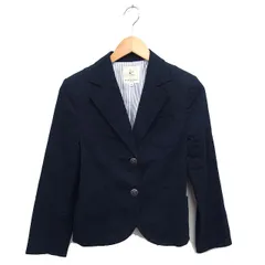 クミキョク 組曲 KUMIKYOKU テーラード ジャケット 総裏地 コットン 綿 無地 アウター TL 紺 ネイビー /NT4