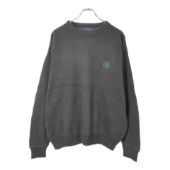 80年代 USA製 CHAPS Ralph Lauren チャップス ラルフローレン コットンニットセーター ブラック(メンズ L)中古 古着 X2535