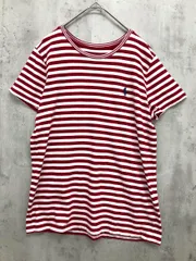 美品 POLO RALPH LAUREN ポロ ラルフローレン ボーダー ワンポイント刺 半袖 Tシャツ sizeM（165/92A)/赤×白 ■■ レディース