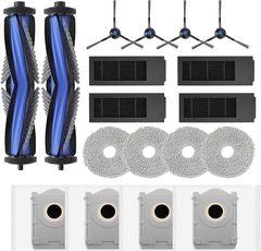 【ECOVACS】T50 OMNI 消耗品 掃除機 パック ロボット掃除機 モップパッド*4枚、フィルター*4枚、サイドブラシ 4枚、メインブラシ*2枚、 交換用紙パック*4枚 重複利用 ロボット交換部品対応19枚入り