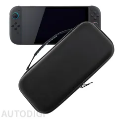 Switch2 ケース 保護バッグ 収納バッグ キャリングケース 旅行 小物 アクセサリー 外出 防水 防塵 耐衝撃 全面保護 ポーチ 軽量 大容量 持ち手付 ソフトハードケース ブラック 黒 AU240