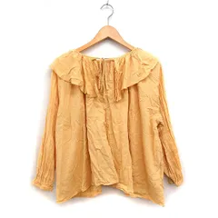 ティティベイト titivate select フリルカラー ブラウス 長袖 リボン 無地 コットン 綿 M イエロー 黄 /FT22