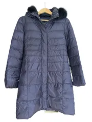 Reflect  リフレクト　ダウンコート　ホワイトダックダウン　フード取り外し可　フォックスファー　ネイビー　レディース　サイズ9美品【ZK85】