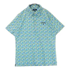 サイズ：LL CALLAWAY キャロウェイ  ロゴ刺繍入り 半袖ポロシャツ 小花柄 ブルー系 [240101614559] ゴルフウェア メンズ ストスト