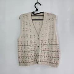 c24 花柄ニット ベスト フリーサイズ レディース