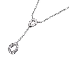 ヴァンドーム VENDOME ネックレス レディース ブランド PT850 PT900 ダイヤモンド D0.10 ドロップ プラチナ ジュエリー 磨き済み 【中古】
