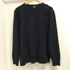 ks133◆UNIQLO ユニクロ セーター ニットセーター クルーネック メンズ XLサイズ ネイビー 長袖