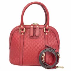 グッチ(Gucci) グッチ ハンドバッグ マイクログッチシマ 449654 レザー レッド  2wayバッグレディース