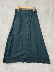 axes femme アクシーズファム Aライン 刺繍 ロング スカート sizeM/緑 ■■レディース