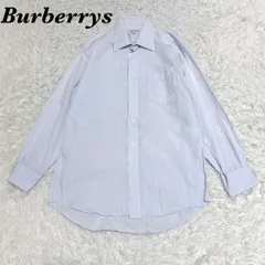 【美品】Burberry A39-78 ブルー 無地 ドレスシャツ
