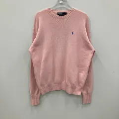 ポロ ラルフローレン ピンク コットン ラウンドネック ニット セーター 100